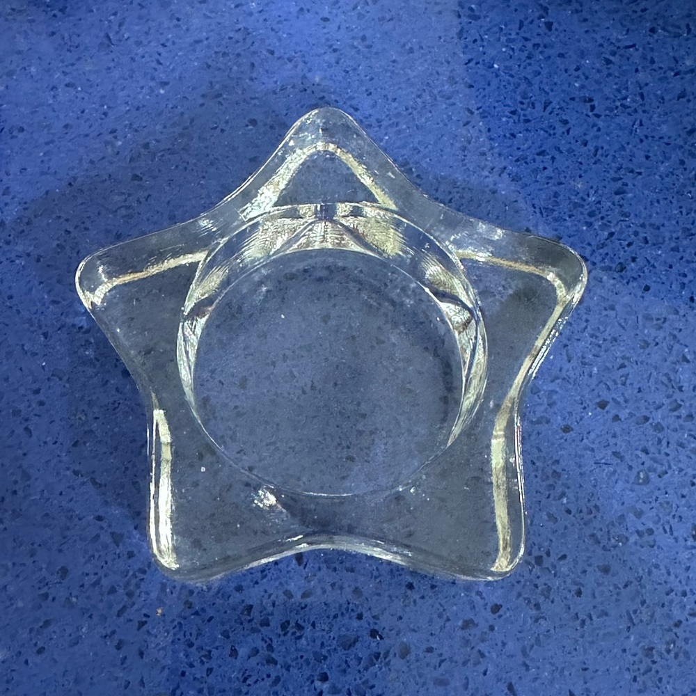 Star-Shaped Clear Glass Candle Holder